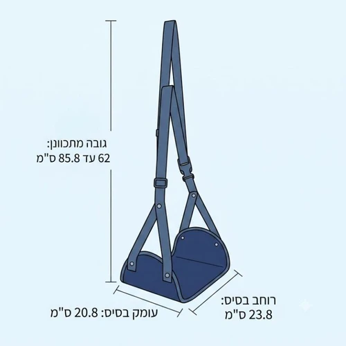 ערסל רגליים ארגונומי מתכוונן – למשרד ולטיסות | צבע שחור