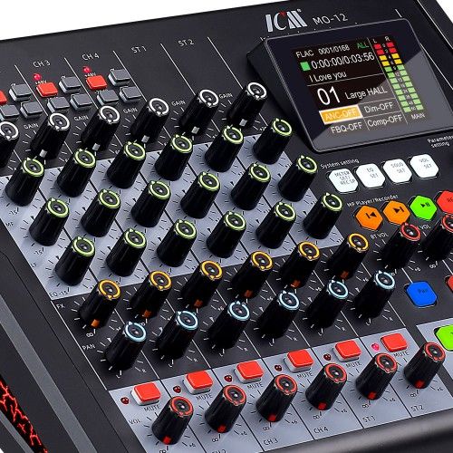 מיקסר פודקאסט עם 4 כניסות מונו 2 סטריאו MP3 BT USB ICM MO-12