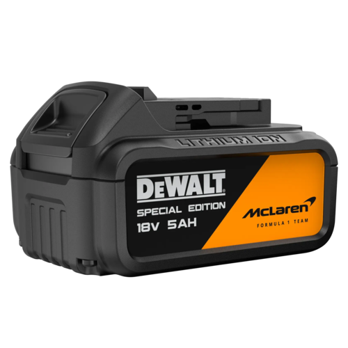 סט אימפקט בראשלס 18V + זוג סוללות 5A + מטען מהיר+מארז, DeWALT- MCLaren FORMULA 1 TEAM 