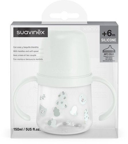 בקבוק שתייה מסיליקון Suavinex Wild and Free - נפח 150 מ''ל - ירוק
