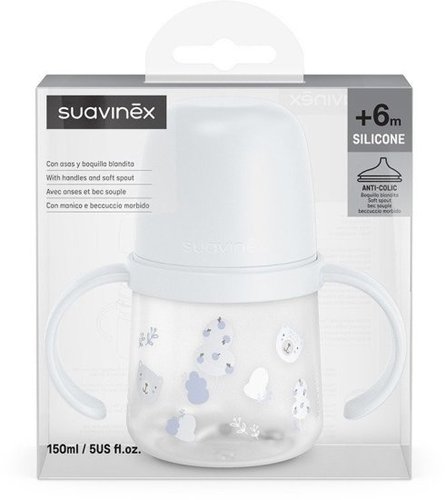 בקבוק שתייה מסיליקון Suavinex Wild and Free - נפח 150 מ''ל - תכלת