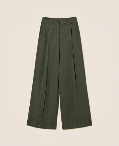 Twill trousers with studs
