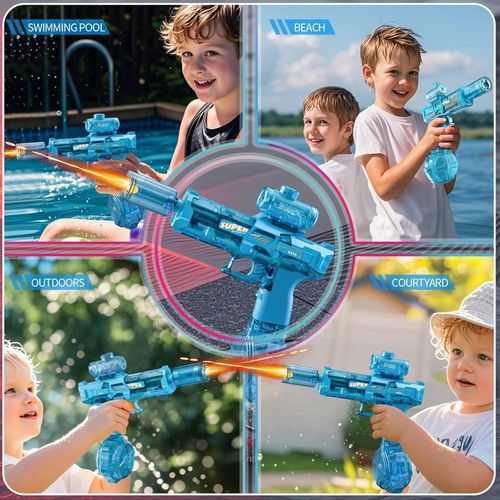 אקדח מים חשמלי אוטומטי Hidro Blitz עם אפקט תאורה ורתע (מגוון צבעים)