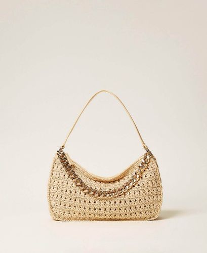 Large crocheted raffia Liliane bag