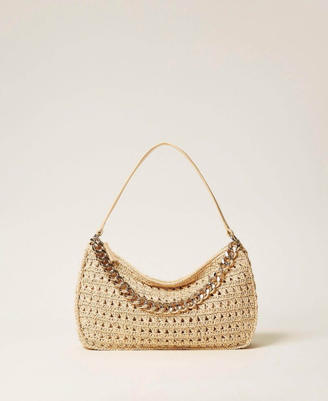 Large crocheted raffia Liliane bag