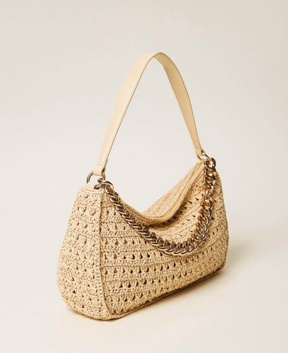 Large crocheted raffia Liliane bag