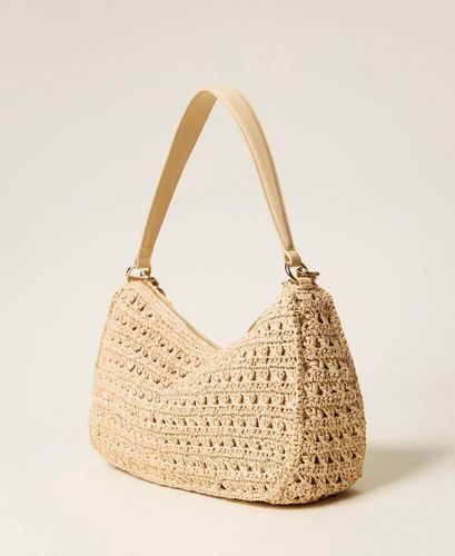 Large crocheted raffia Liliane bag