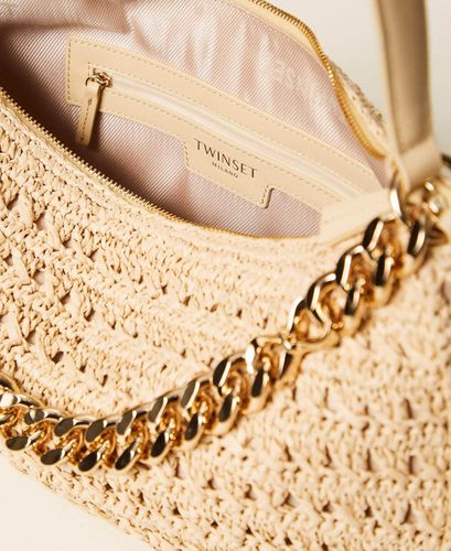 Large crocheted raffia Liliane bag