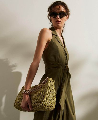 Large crocheted raffia Liliane bag