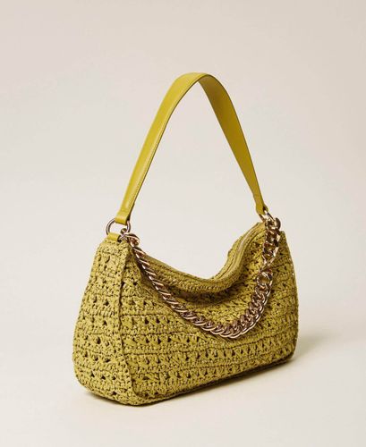 Large crocheted raffia Liliane bag