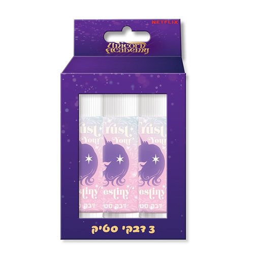 דבק סטיק 15 גרם יוניקורן אקדמי שלוש יחידות