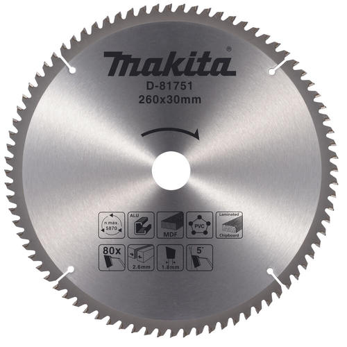 להב מסור רב-תכליתי Makita D-81751 T.C.T 260x30 מ