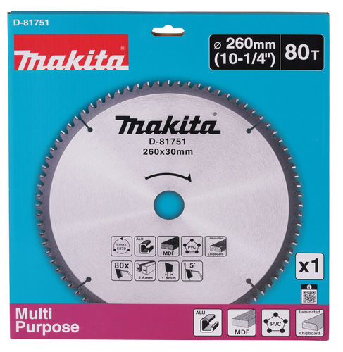 להב מסור רב-תכליתי Makita D-81751 T.C.T 260x30 מ