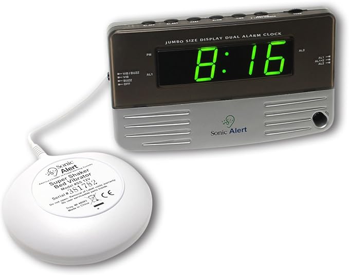 שעון מעורר עוצמתי עם רטט Sonic Alert Sonic BOOM SB200SS סוניק 