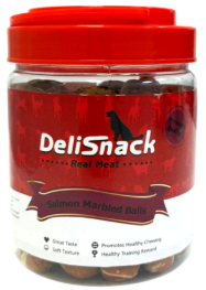 דליסנק צנצנת חטיף כדורי סלמון 400 גרם - Delisnack