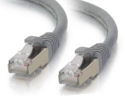 כבל רשת SFTP CAT7 איכותי 100% נחושת מסוכך באורך 0.5 מטר תוצרת TopX בצבע אפור