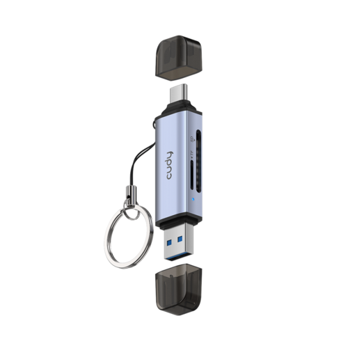  מתאם CUDY 2-IN-1 Dual USB 3.0 SD/TF Card Reader UH200 