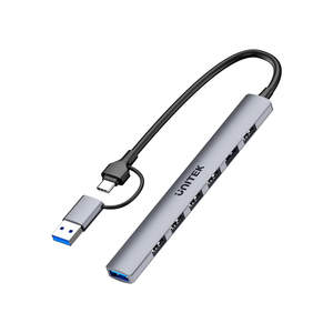  H1209AGY - מפצל 7 ב-1 לחיבורי UNITEK USB-A 