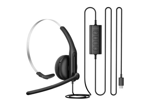  אוזניות קשת מונו חוטיות עם מיקרופון מובנה EDIFIER CC100 USB-C/A 