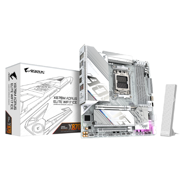 לוח אם Gigabyte X870M A ELITE WF7 ICE ATX AM5 DDR5 X3D PCIE5.0