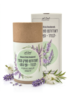 דאודורנט סטיק טבעי - ללא אלומיניום וללא אלכוהול | לבנדר-עץ התה (50 מל