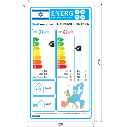 מזגן עילי דגם Family Falcon INVERTER 16 פמילי Familyline