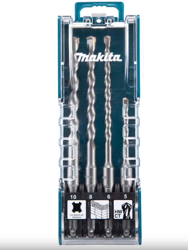  סט מקדחי SDS Plus לבטון Makita D-74136 כולל 4 יחידות 5 עד 10 מ״מ