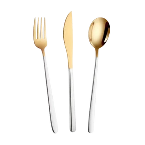 סט סכו"ם אישי אל חלד צבע לבן סכום Golden Set