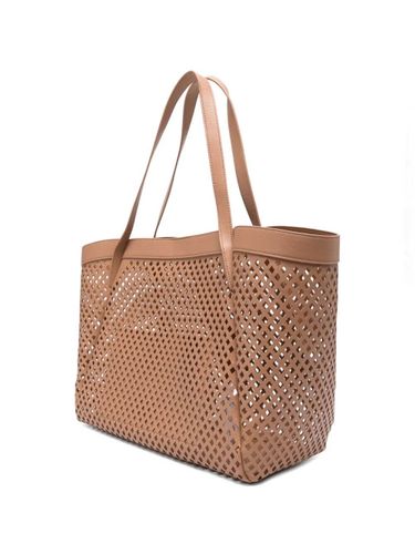 Mesh leather shopper bag