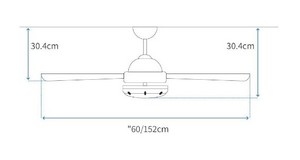 ‏מאוורר תקרה Austin 60" עם שלט Westinghouse ווסטינגהאוס