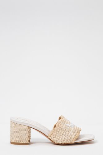 Twinset Raffia Mules with Embroidered Logo