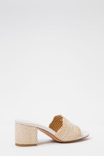 Twinset Raffia Mules with Embroidered Logo