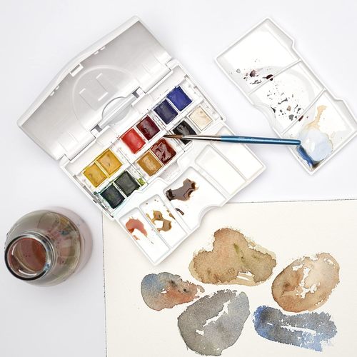 סט 12 צבעי מים + מכחול Cotman Pallette pocket set