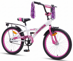אופניים לילדים BMX מושב מתכונן, פעמון וסבל אחורי "20 - פוקסיה