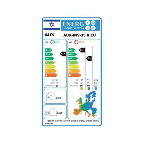 מזגן עילי AUX-INV-35 X EU 27640BTU 