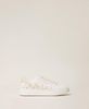 Leather trainers with floral embroidery