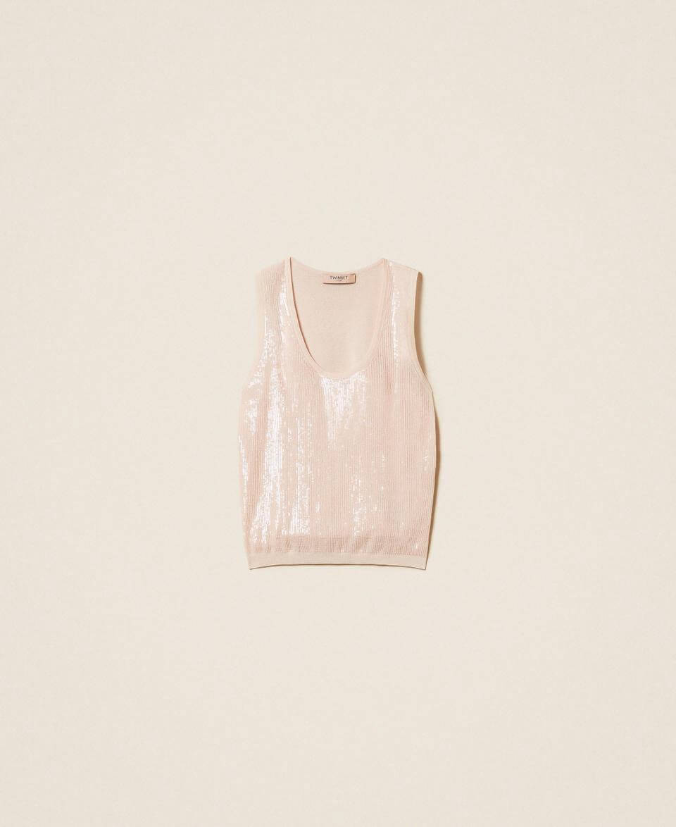 Knit top with sequins