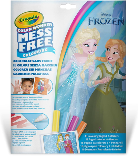 ערכת ציור ללא ליכלוך Color Wonder 18 דפים ו 4 טושים – פרוזן