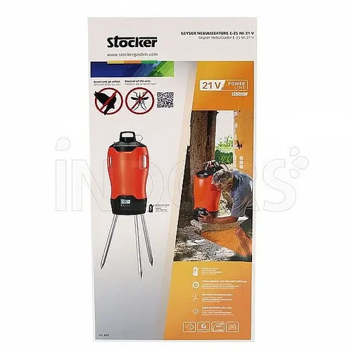 מרחיק יתושים ומעופפים STOCKER GEYSER E-25 אוטונומי 21V - מערכת ערפול אוטונומית כיסוי עד 135 מטר