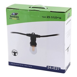 גרילנדה 25 מטר נורות מוגן מים תקני Semicom Switch SW-LR01/25 סמיקום