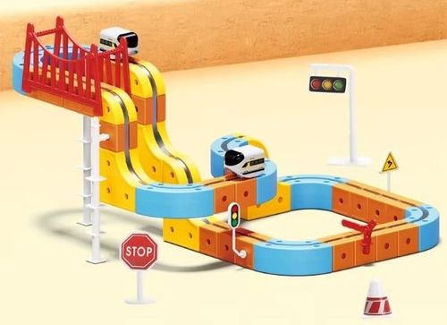 מסלול רכבת מגנטי Magnetic Rail Car – ערכת STEM להרכבה עצמית 97 חלקים
