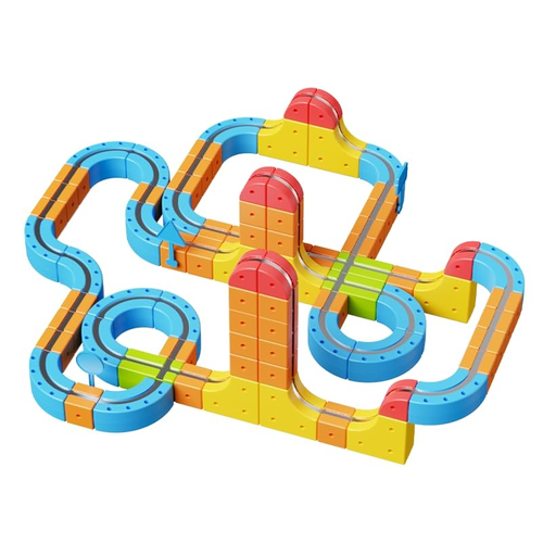 מסלול רכבת מגנטי גדול Magnetic Rail Car – ערכת STEM להרכבה עצמית 147 חלקים