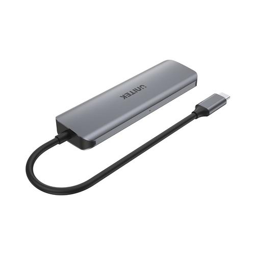  H1107E - מתאם USB-C - מידע, טעינה ותצוגה - 1 ב-5 UNITEK