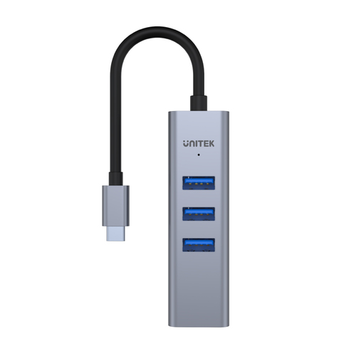  H1904A - מפצל 4 ב-1 כולל עם USB ורשת UNITEK