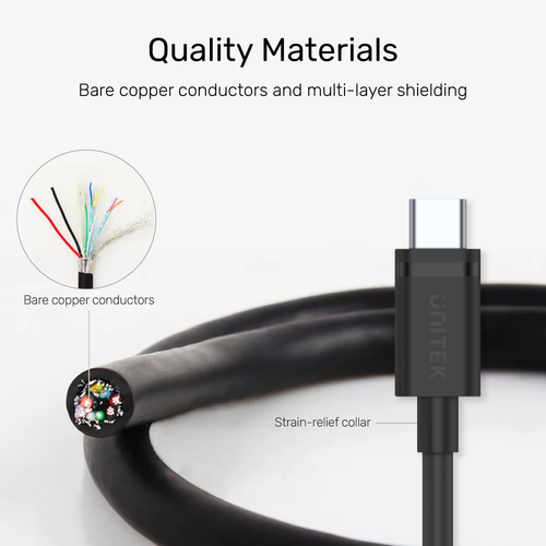  C14103BK-3M - כבל בחיבור USB 3.0 לחיבור UNITEK USB-C  
