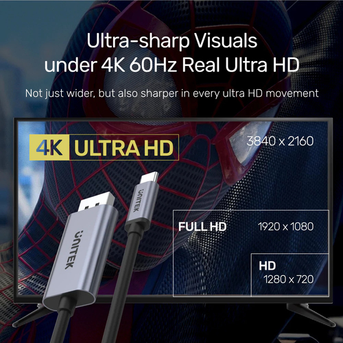  V1409A - כבל USB-C ל- UNITEK DisplayPort 1.2 