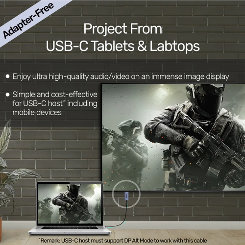  V1409A - כבל USB-C ל- UNITEK DisplayPort 1.2 