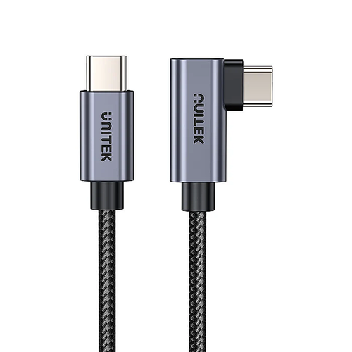  C14123BK-3M - כבל זוויתי 90 מעלות בחיבור USB-C זכר-זכר 100W באורך 3 מטר UNITEK