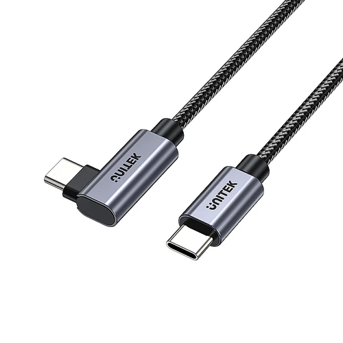  C14123BK-3M - כבל זוויתי 90 מעלות בחיבור USB-C זכר-זכר 100W באורך 3 מטר UNITEK