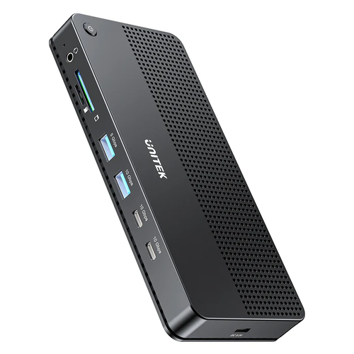  D1104A01 - תחנת עגינה בחיבור USB-C ברזולוציית 8K עם טעינה 100W והרחבת מסכים UNITEK